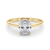 IGI Lab-Grown Oval Diamond 4 Prong Solitaire Engagement Ring, VVS Clarity D Color