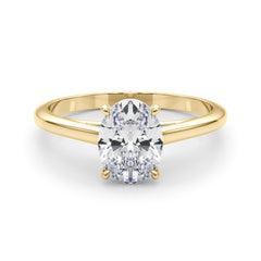 IGI Lab-Grown Oval Diamond 4 Prong Solitaire Engagement Ring, VVS Clarity D Color