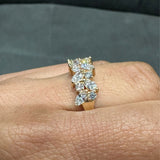 Marquise and Round Scatter Half Eternity Ring Crafted in 18K Yellow Gold