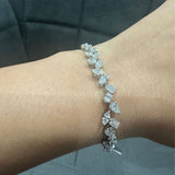 Luxury 3.50Ct Multi Shape Prong Set Natural Diamond Bracelet in 18K White Gold
