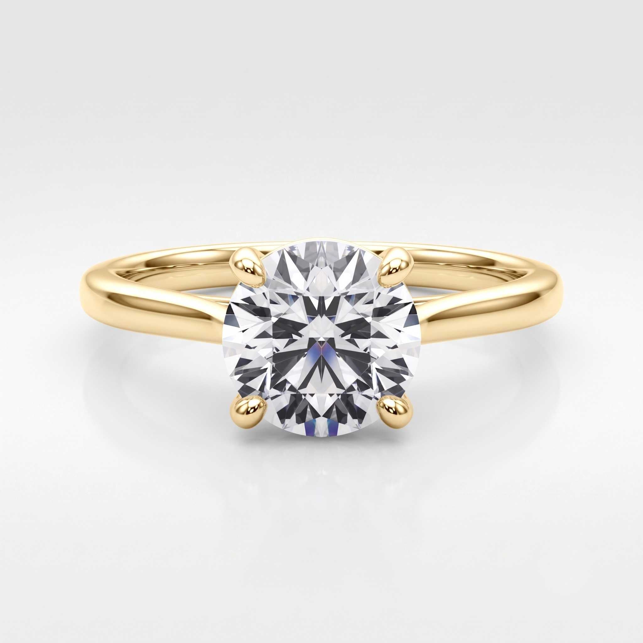 Engagement Ring For Women Natural Round Solitaire Diamond, G-H Color SI Clarity