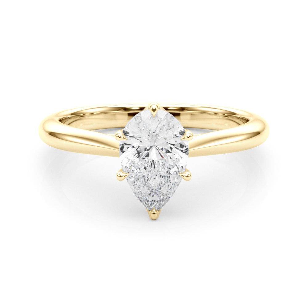 IGI Lab-Grown Pear Diamond 6 Prong Set Solitaire Engagement Ring, D Color VVS Clarity