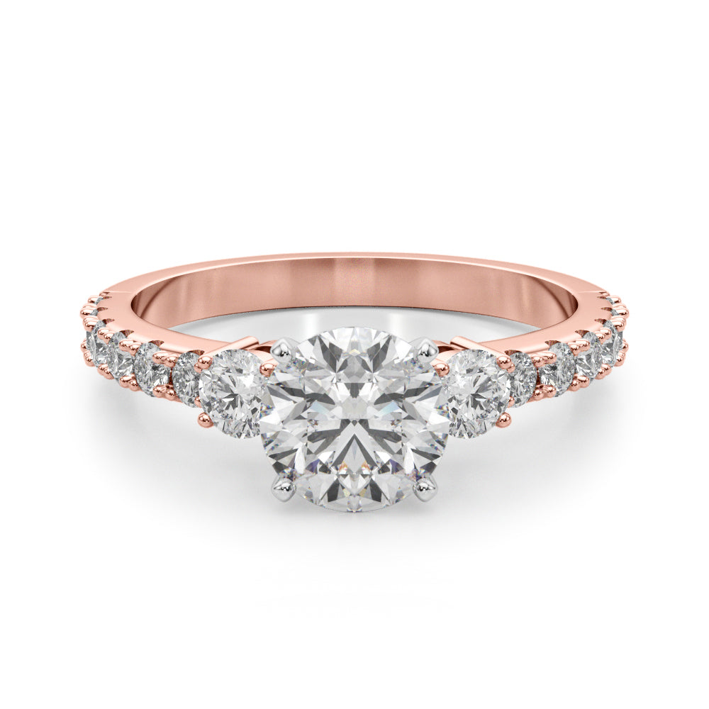 Rose gold ring with a diamond 