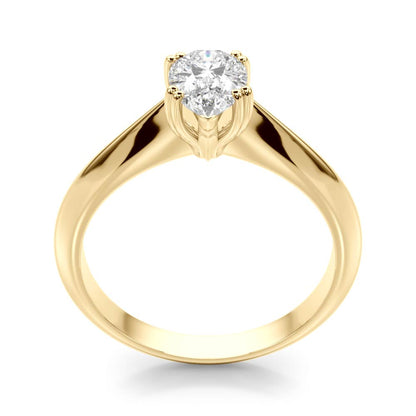 IGI Lab-Grown Pear Diamond Double Prong Set Solitaire Engagement Ring, D Color VVS Clarity