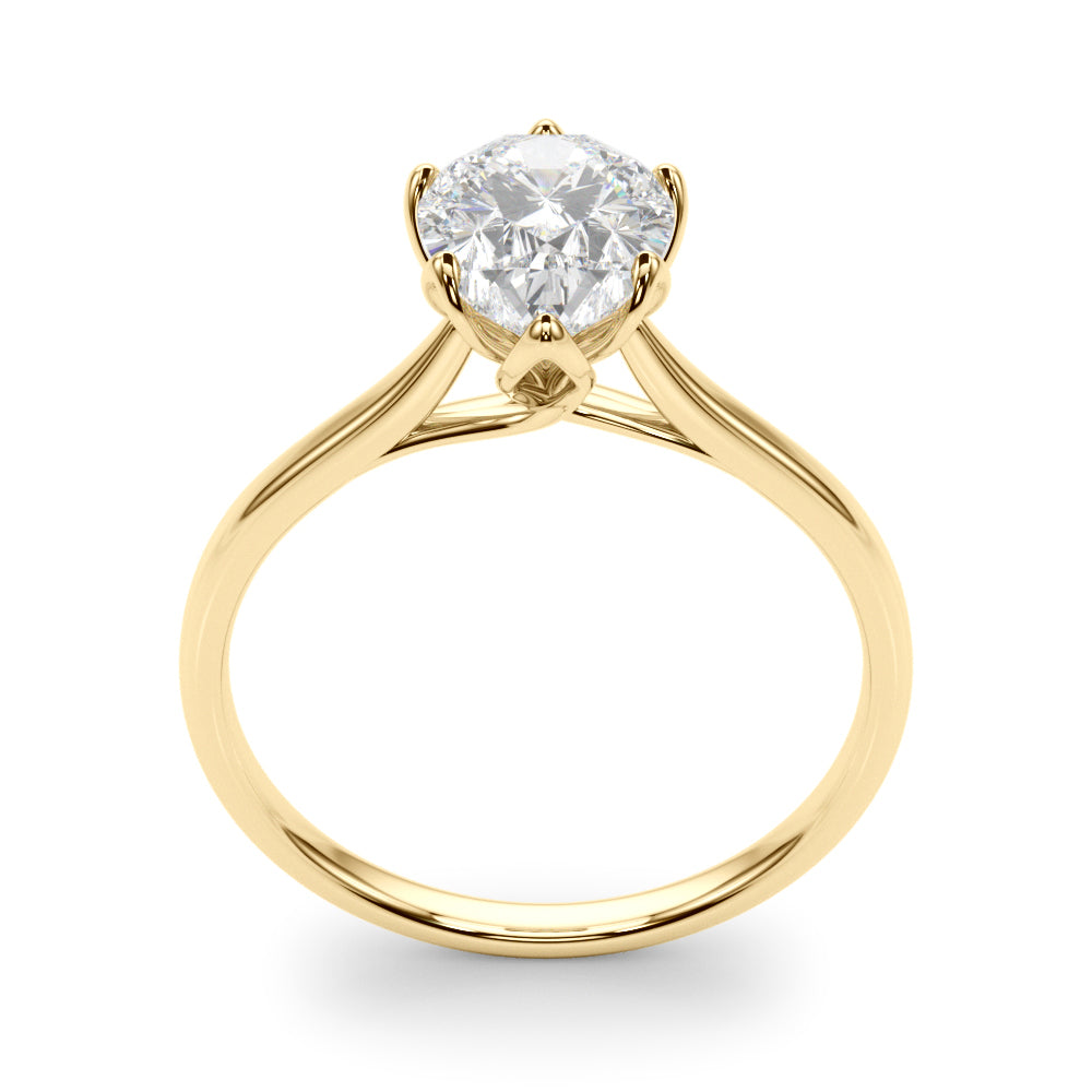 IGI Lab-Grown Pear Diamond Six Prong Set Solitaire Engagement Ring, D Color VVS Clarity