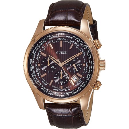 GUESS Men's Watch W0500G3 – Brown Dial, Chronograph, Stainless Steel Case