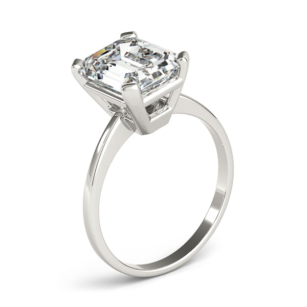 Lab-Grown Emerald Cut D-VVS Diamond Solitaire Engagement Ring. 