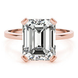 Lab-Grown Emerald Cut D-VVS Diamond Solitaire Engagement Ring. 