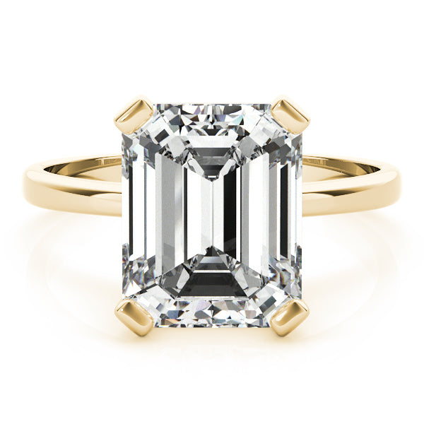 Lab-Grown Emerald Cut D-VVS Diamond Solitaire Engagement Ring. 