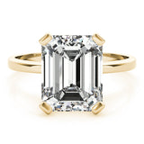 Lab-Grown Emerald Cut D-VVS Diamond Solitaire Engagement Ring. 