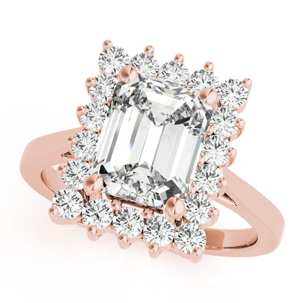 Regal Color Rings Emerald Diamond Engagement Ring — 9K/18K Gold & Platinum