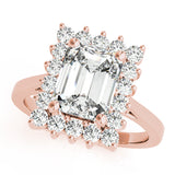 Regal Color Rings Emerald Diamond Engagement Ring — 9K/18K Gold & Platinum