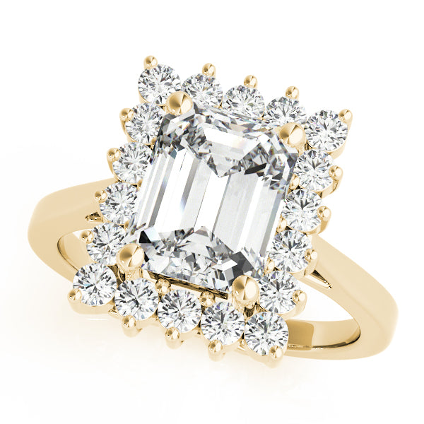 Regal Color Rings Emerald Diamond Engagement Ring — 9K/18K Gold & Platinum