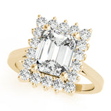 Regal Color Rings Emerald Diamond Engagement Ring — 9K/18K Gold & Platinum