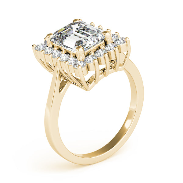Regal Color Rings Emerald Diamond Engagement Ring — 9K/18K Gold & Platinum