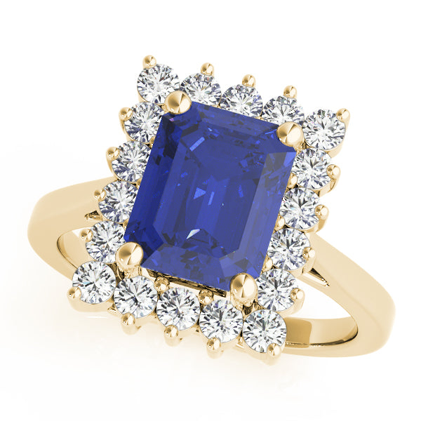 Regal Color Rings Emerald Diamond Engagement Ring — 9K/18K Gold & Platinum