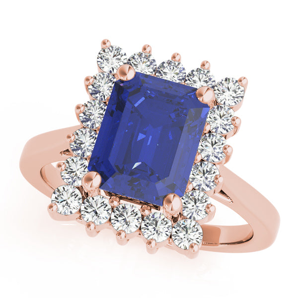 Regal Color Rings Emerald Diamond Engagement Ring — 9K/18K Gold & Platinum