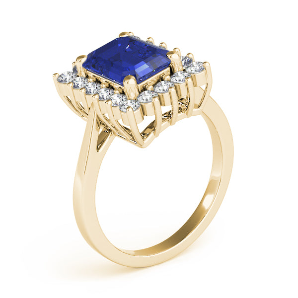 Regal Color Rings Emerald Diamond Engagement Ring — 9K/18K Gold & Platinum