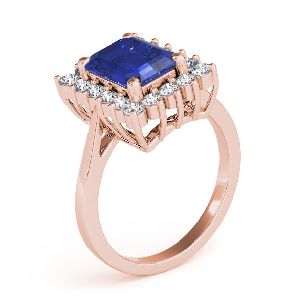 Regal Color Rings Emerald Diamond Engagement Ring — 9K/18K Gold & Platinum