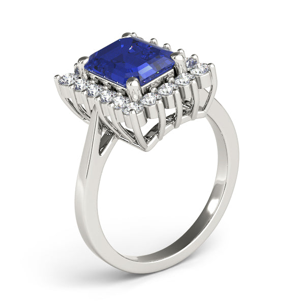 Regal Color Rings Emerald Diamond Engagement Ring — 9K/18K Gold & Platinum