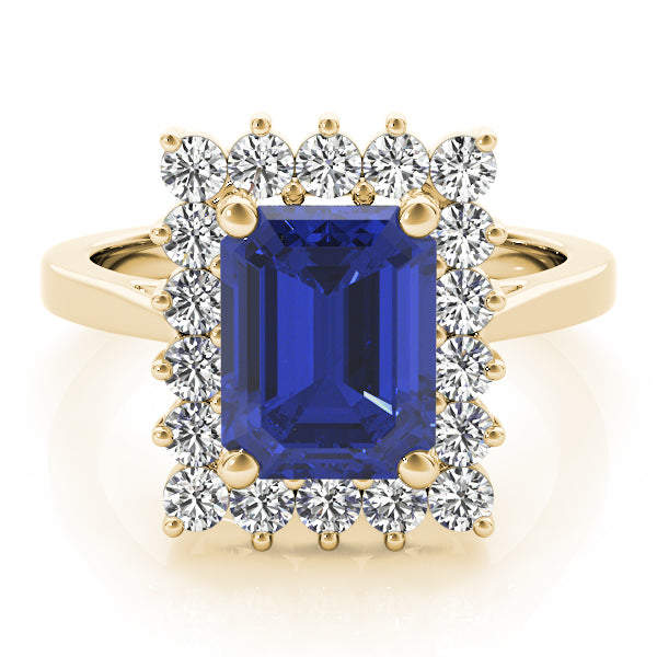 Regal Color Rings Emerald Diamond Engagement Ring — 9K/18K Gold & Platinum