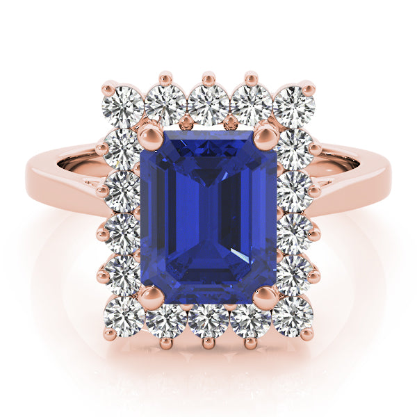 Regal Color Rings Emerald Diamond Engagement Ring — 9K/18K Gold & Platinum