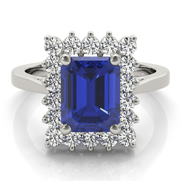 Regal Color Rings Emerald Diamond Engagement Ring — 9K/18K Gold & Platinum