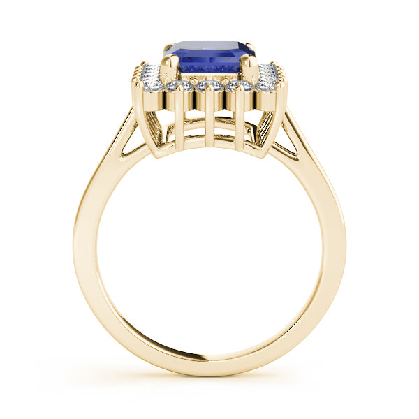 Regal Color Rings Emerald Diamond Engagement Ring — 9K/18K Gold & Platinum