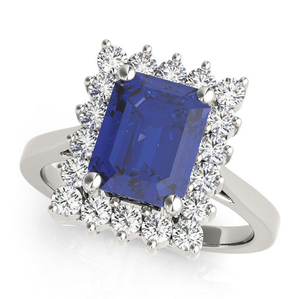 Regal Color Rings Emerald Diamond Engagement Ring — 9K/18K Gold & Platinum