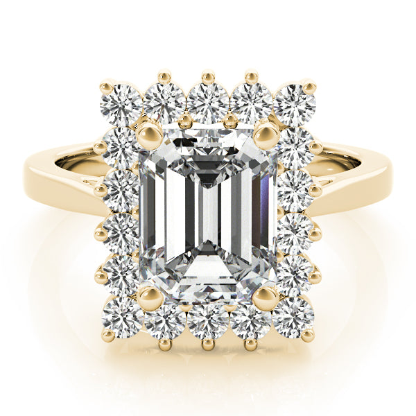 Regal Color Rings Emerald Diamond Engagement Ring — 9K/18K Gold & Platinum
