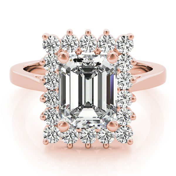 Regal Color Rings Emerald Diamond Engagement Ring — 9K/18K Gold & Platinum