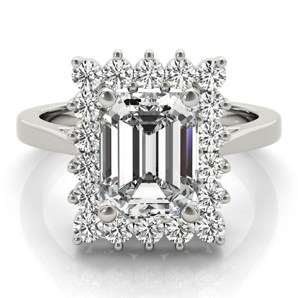 Regal Color Rings Emerald Diamond Engagement Ring — 9K/18K Gold & Platinum
