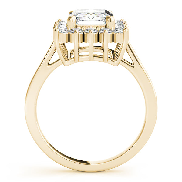 Regal Color Rings Emerald Diamond Engagement Ring — 9K/18K Gold & Platinum