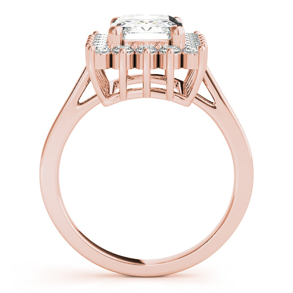 Regal Color Rings Emerald Diamond Engagement Ring — 9K/18K Gold & Platinum