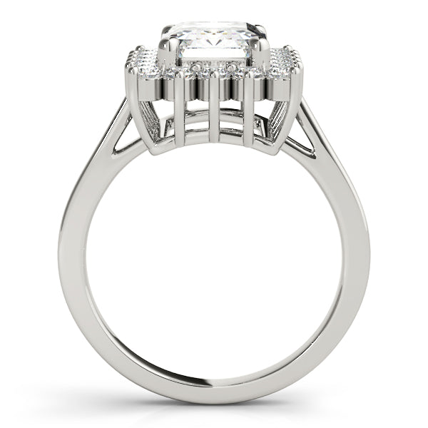 Regal Color Rings Emerald Diamond Engagement Ring — 9K/18K Gold & Platinum