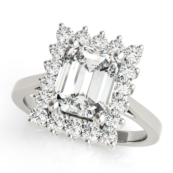 Regal Color Rings Emerald Diamond Engagement Ring — 9K/18K Gold & Platinum