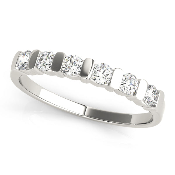Bar Set Half Eternity Ring in Gold & Platinum