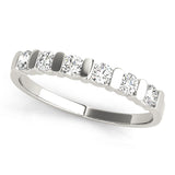 Bar Set Half Eternity Ring in Gold & Platinum