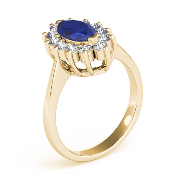 Sophisticated Color Rings Marquise Diamond Engagement Ring — 9K/18K Gold & Platinum
