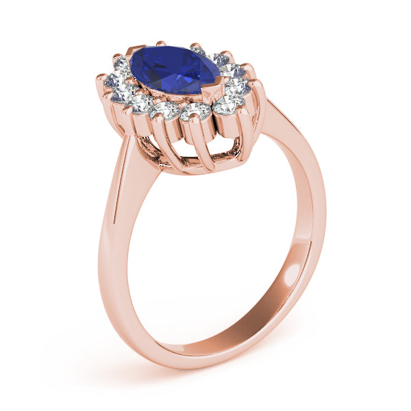 Sophisticated Color Rings Marquise Diamond Engagement Ring — 9K/18K Gold & Platinum