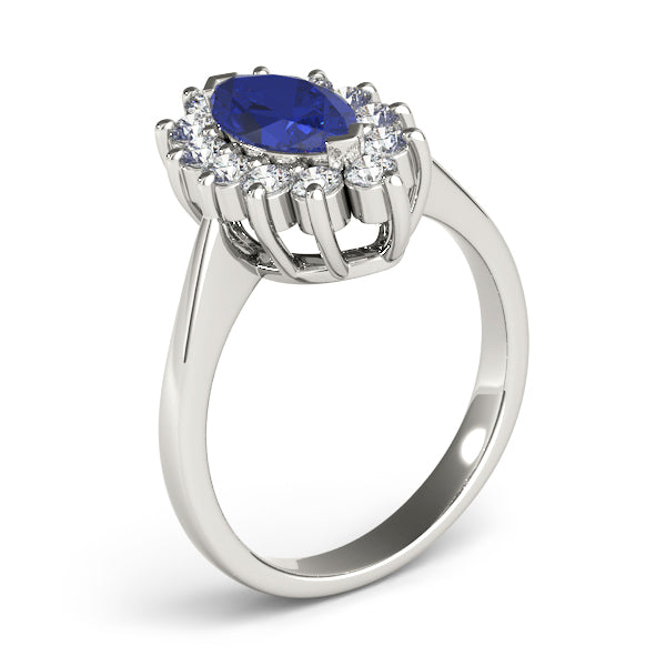 Sophisticated Color Rings Marquise Diamond Engagement Ring — 9K/18K Gold & Platinum