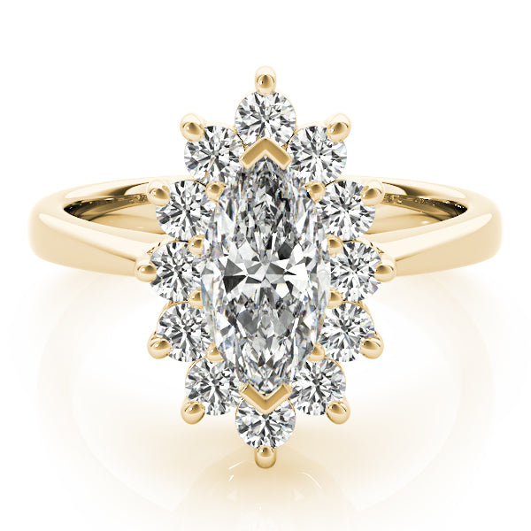 Sophisticated Color Rings Marquise Diamond Engagement Ring — 9K/18K Gold & Platinum