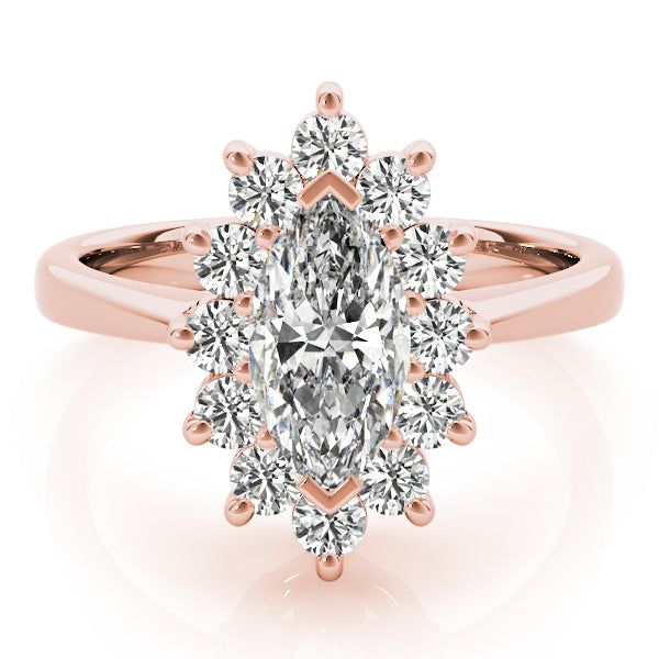 Sophisticated Color Rings Marquise Diamond Engagement Ring — 9K/18K Gold & Platinum
