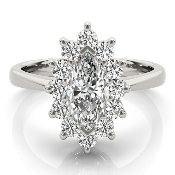Sophisticated Color Rings Marquise Diamond Engagement Ring — 9K/18K Gold & Platinum