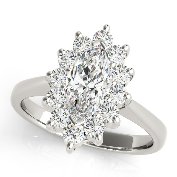 Sophisticated Color Rings Marquise Diamond Engagement Ring — 9K/18K Gold & Platinum