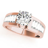 Brilliant Fancy Shape Baguette Round Diamond Engagement Ring — 9K/18K Gold & Platinum