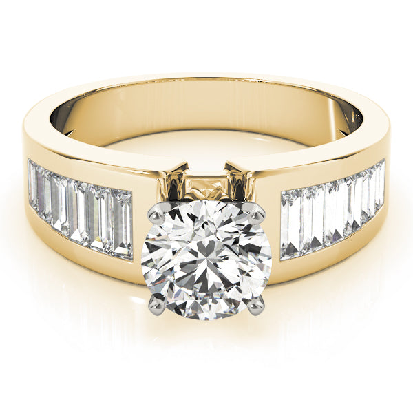 Brilliant Fancy Shape Baguette Round Diamond Engagement Ring — 9K/18K Gold & Platinum