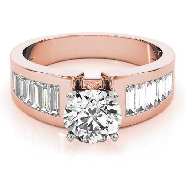 Brilliant Fancy Shape Baguette Round Diamond Engagement Ring — 9K/18K Gold & Platinum