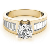 Brilliant Fancy Shape Baguette Round Diamond Engagement Ring — 9K/18K Gold & Platinum