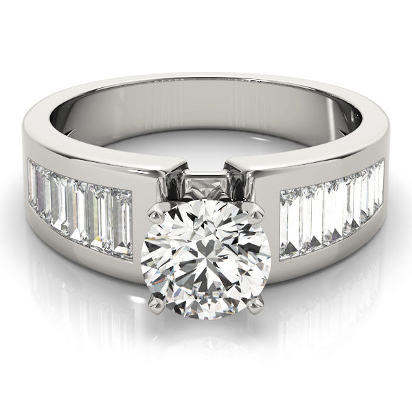 Brilliant Fancy Shape Baguette Round Diamond Engagement Ring — 9K/18K Gold & Platinum